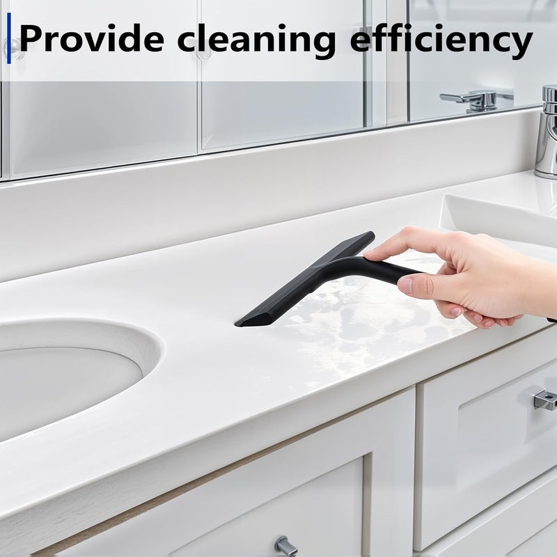 wlich Shower Squeegee for Glass Doors and Bathroom, Stainless Steel with Silicone Blade, Window and Mirror Cleaner with No-Drill Hook, Streak-Free Cleaning Tool - Image 5